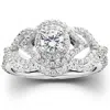 Pompeii3 1 Ct Diamond Intertwined Engagement Matching Wedding Ring Set 10k White Gold In Silver