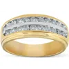 Pompeii3 1 Ct Diamond Mens Double Row Wedding Ring 10k Yellow Gold In Multi