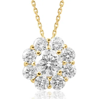 Pompeii3 1 Ct Diamond Pendant 10k Yellow Gold Necklace In Multi