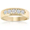 Pompeii3 1 Ct Diamond Ring Mens High Polished Solid Yellow Gold Wedding Band Lab Grown In Silver