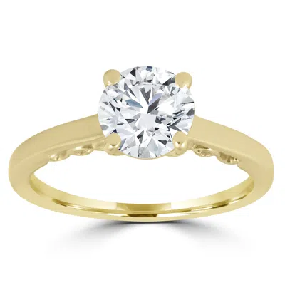 Pompeii3 1 Ct Diamond Round Brilliant Cut Solitaire Engagement Ring 14k Yellow Gold In Multi