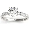 Pompeii3 1 Ct Diamond Round Cut Engagement Ring Single Row 10k White Gold In Silver