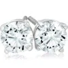 Pompeii3 1 Ct Diamond Studs With Screw Backs 14k White Gold In Silver