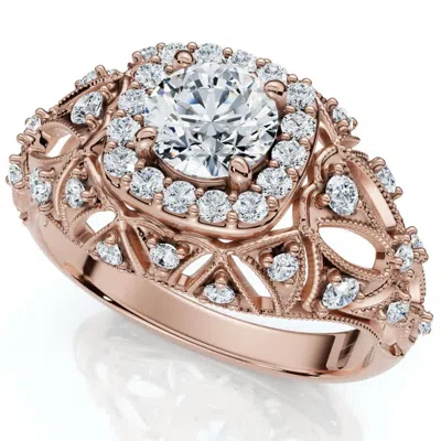 Pompeii3 1 Ct Diamond Vintage Engagement Ring Lab Grown In 14k White Yellow Or Rose Gold In Metallic