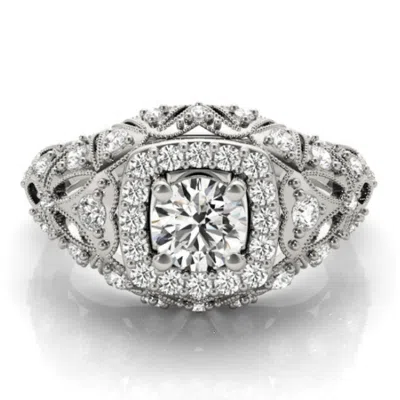 Pompeii3 1 Ct Diamond Vintage Engagement Ring Lab Grown In 14k White Yellow Or Rose Gold In Silver