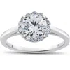 Pompeii3 1 Ct Lab Created Diamond Madelyn Halo Engagement Ring 14k White Gold In Silver