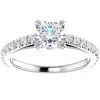 Pompeii3 1 Ct Round Diamond Engagement Ring 14k White Gold Prong Set Single Row In Multi