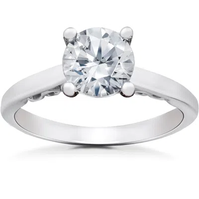 Pompeii3 1 Ct Lab Grown Eco Friendly Diamond Gabriella Engagement Ring 14k White Gold Size Selectable In Metallic