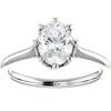 Pompeii3 1 Ct Oval Diamond 8-prong Solitaire Engagement Ring 14k White Gold In Multi