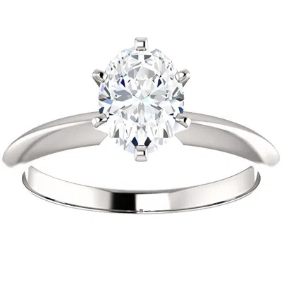 Pompeii3 1 Ct Oval Solitaire Diamond Engagement Ring Lab Grown 14k White Or Yellow Gold In Neutral