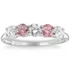 Pompeii3 1 Ct Pink Diamond Five Stone Anniversary Wedding Ring 14k White Gold Lab Grown In Pink