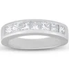 Pompeii3 1 Ct Princess Cut Channel Set Diamond Wedding Ring 14k White Gold In Silver