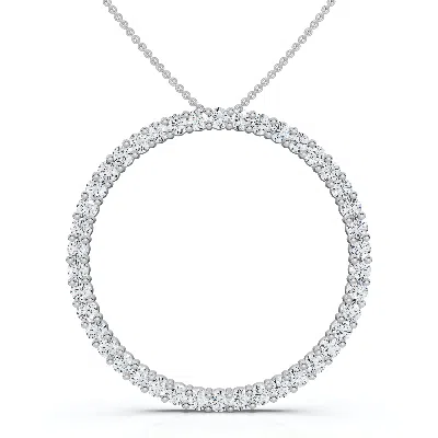 Pompeii3 1 Ct Real Diamond Circle Of Life Eternity Round Pendant 14k White Or Yellow Gold In Silver
