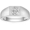 Pompeii3 1 Ct Solitaire Diamond Mens Wedding Ring 14k White Or Yellow Gold In Silver