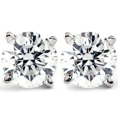 Pompeii3 1 Ct T. W Certified Diamond Studs Available In 14k White Or Yellow Gold