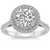 Pompeii3 1 Ct T. W. Diamond Double Halo Round Cut Lab Grown Engagement Ring In 10k Gold In Multi