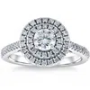 Pompeii3 1 Ct T. W. Diamond Halo Moissanite & Lab Grown Engagement Ring In 10k White Gold In Multi