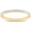 Pompeii3 1 Ct T. W. Lab Grown Diamond Eternity Ring 14k Yellow Gold Stackable Wedding Band In Multi