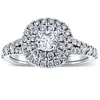 Pompeii3 1 Ct Tw Diamond Cushion Halo Engagement Ring In White Gold In Silver