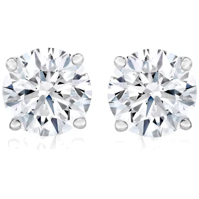 Pompeii3 Certified 3ct Tw Diamond Studs 14k Gold Screw Backs Lab Grown In White
