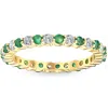 Pompeii3 1 Cttw Emerald & Diamond Wedding Eternity Stackable Ring 10k Yellow Gold In Multi