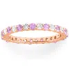 Pompeii3 1 Cttw Pink Sapphire & Diamond Wedding Eternity Ring 10k Rose Gold In Multi