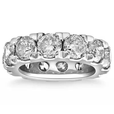 Pompeii3 10 1/2 Carat (ctw) Natural Diamond Eternity Ring In White Gold In Silver