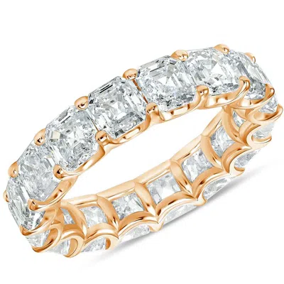 Pompeii3 10 1/2 Ct Asscher Cut Moissanite Eternity Ring Wedding Band 10k Gold
