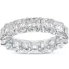 Pompeii3 10 1/2 Ct Asscher Cut Moissanite Eternity Ring Wedding Band 10k Gold In Multi