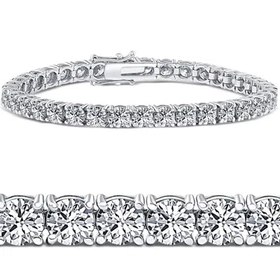 Pompeii3 10 Ct Round Diamond 6.5" Tennis Bracelet 14k White Gold In Metallic