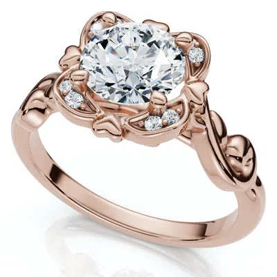 Pompeii3 1.02ct Floral Petal Diamond Engagement Ring 14k Gold Or Platinum Lab Grown In Multi