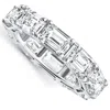 Pompeii3 10.54ct Emerald Diamond East To West Set Eternity Ring White Gold Lab Grown Size: 7 In Multi