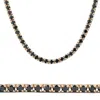 Pompeii3 10ct Black Diamond Tennis Necklace 18" 14k Yellow Gold In Multi