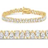 Pompeii3 10ct Pear Shape Diamond Tennis Bracelet Wide 14k Yellow Gold Lab Grown In Multi