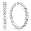 Pompeii3 10ct Tw Round Diamond Inside Outside Hoops Vault Lock 14k White Gold Lab Grown In Metallic