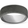 Pompeii3 10k Black Gold 8mm Brushed Mens Wedding Band In Multi