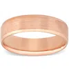 Pompeii3 10k Rose Gold Mens Brushed Beveled Edge Comfort Fit Wedding Band In Multi