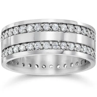 Pompeii3 1 1/2ct Diamond Eternity Wedding Anniversary Gold Ring 7mm Size Selectable In Pattern