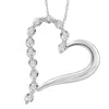 Pompeii3 10k White Gold 1" Tall Diamond Heart Pendant Women's Necklace In Multi