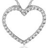 Pompeii3 10k White Gold 1/2ct Diamond Heart Pendant Necklace In Multi