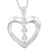 Pompeii3 10k White Gold 1/3ct T. W. Round Natural Diamond Heart Pendant Necklace In Multi