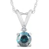 Pompeii3 10k White Gold 1/4ct Tdw Blue And White Diamond Necklace In Multi