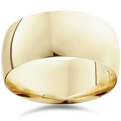 Pompeii3 10mm Comfort Fit 14k Yellow Gold Wedding Band Mens Ring Size Selectable In Multi
