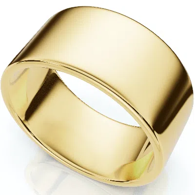 Pompeii3 10mm Flat High Polished Wedding Band 10k Yellow Gold Size Selectable In Burgundy