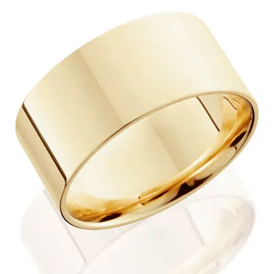 Pompeii3 10mm Flat High Polished Wedding Band 10k Yellow Gold Size Selectable