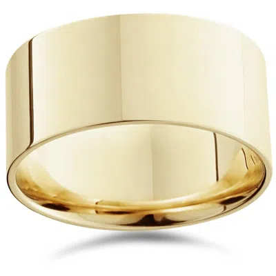 Pompeii3 10mm Flat High Polished Wedding Band 14k Yellow Gold Size Selectable