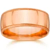 Pompeii3 10mm Milgrain 14k Rose Gold Polished Wedding Band Size Selectable In Multi