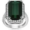 Pompeii3 11 1/4ct Vintage Tourmaline Pave Vvs Diamond Engagement Ring 18k White Gold Size 6 In Multi