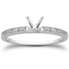 Pompeii3 1/10 Ct Diamond Engagement Semi Mount Ring 14k White Gold In Multi