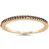 Pompeii3 1/10ct Black Diamond Stackable Ring 14k Rose Gold In Black